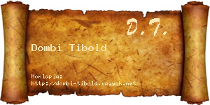 Dombi Tibold névjegykártya